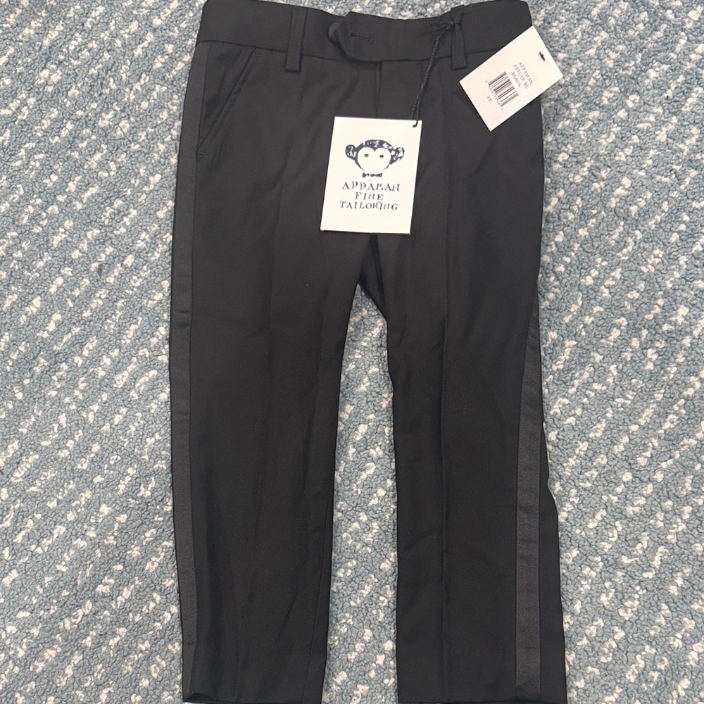 Appaman Black Men's Dress Pants with Side Stripe